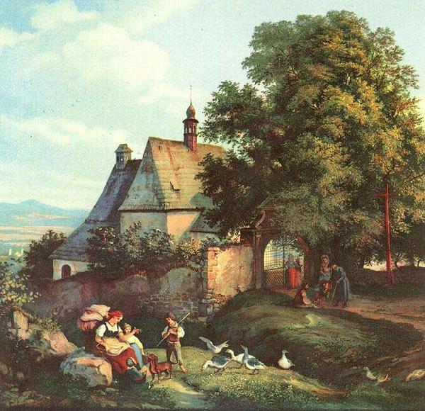 Adrian Ludwig Richter St.-Annen-Kirche zu Graupen in Bohmen oil painting image